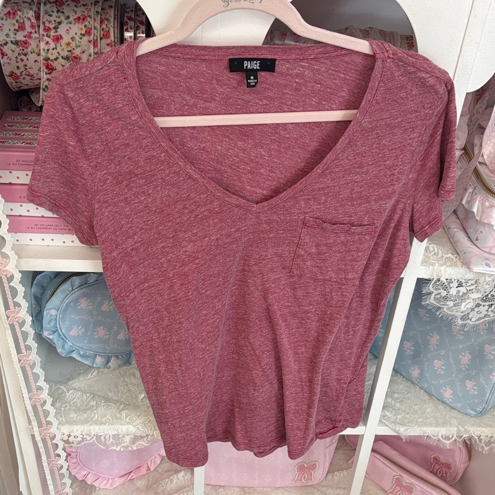 PAIGE Women's Short Sleeve V-Neck Tee - Maroon